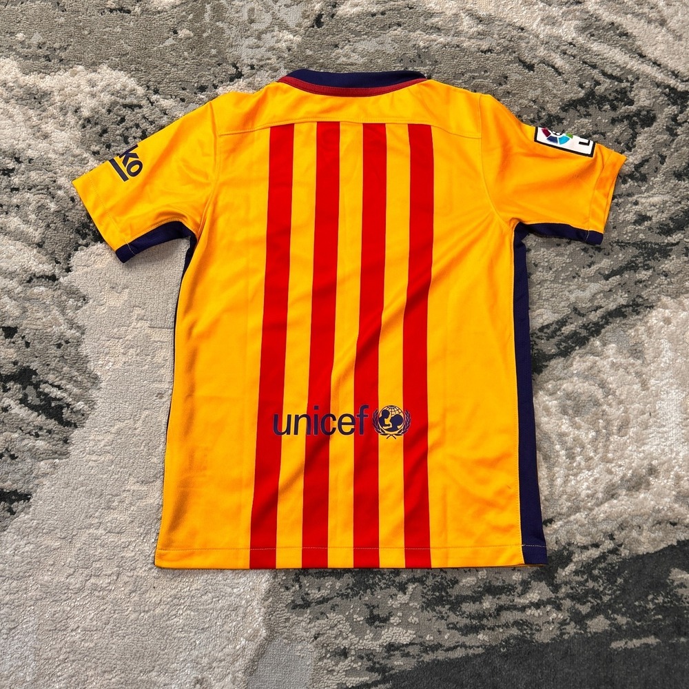 Nike FC Barcelona Yellow and Navy Away Jersey - Picture 2 of 6